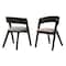 Armen Living Jackie Mid-Century Upholstered Dining Chairs in Black finish, PK2 LCJASIBRBL - alternate 1